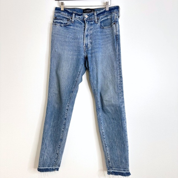 Abercrombie & Fitch A&F Vintage Stretch 90s Slim‎ Jeans Raw Hem Size 30x30 - Picture 1 of 9